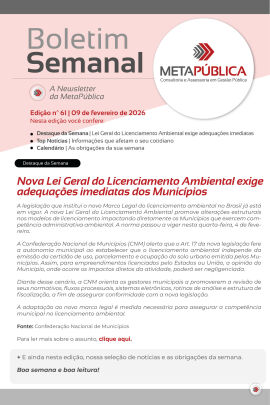 Imagem da notícia BOLETIM SEMANAL Nº 61 - 09 DE FEVEREIRO DE 2026